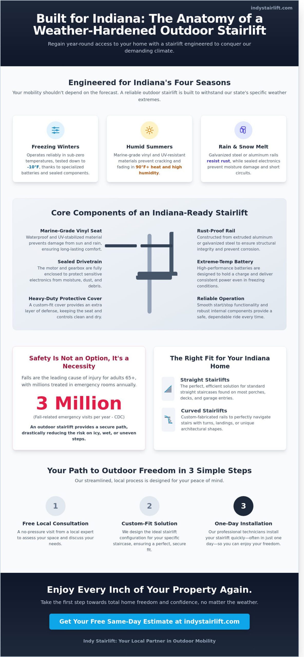Outdoor Stairlift Indiana: The 2026 Homeowner’s Buying Guide