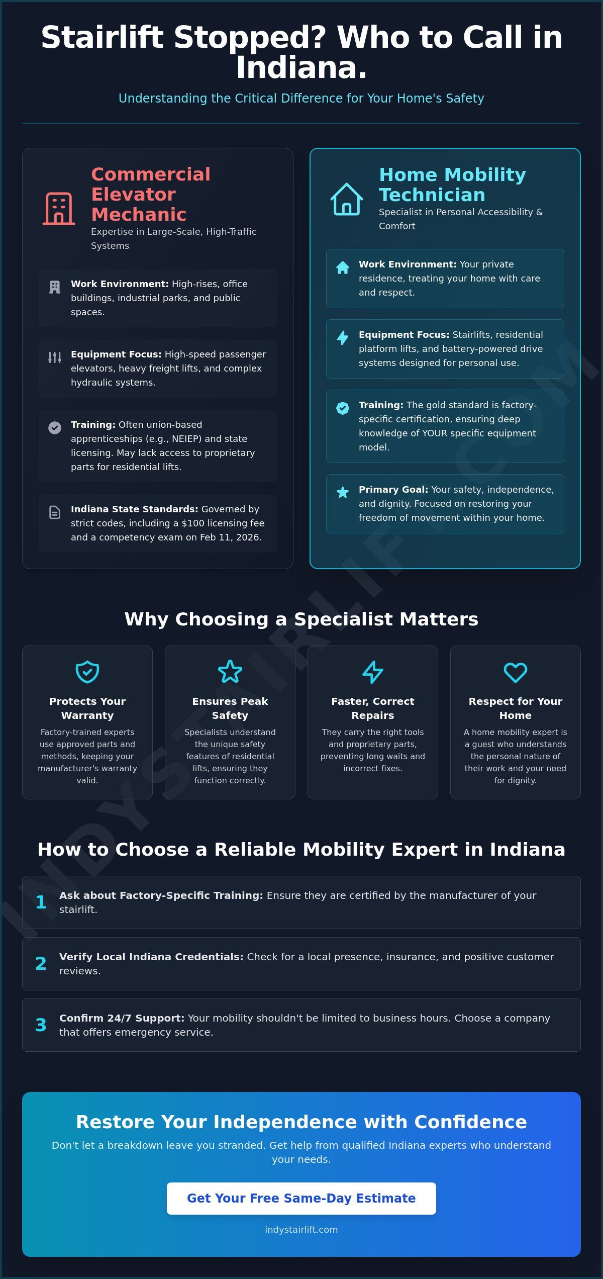 Elevator Mechanic vs. Home Mobility Technician: An Indiana Resident’s Guide