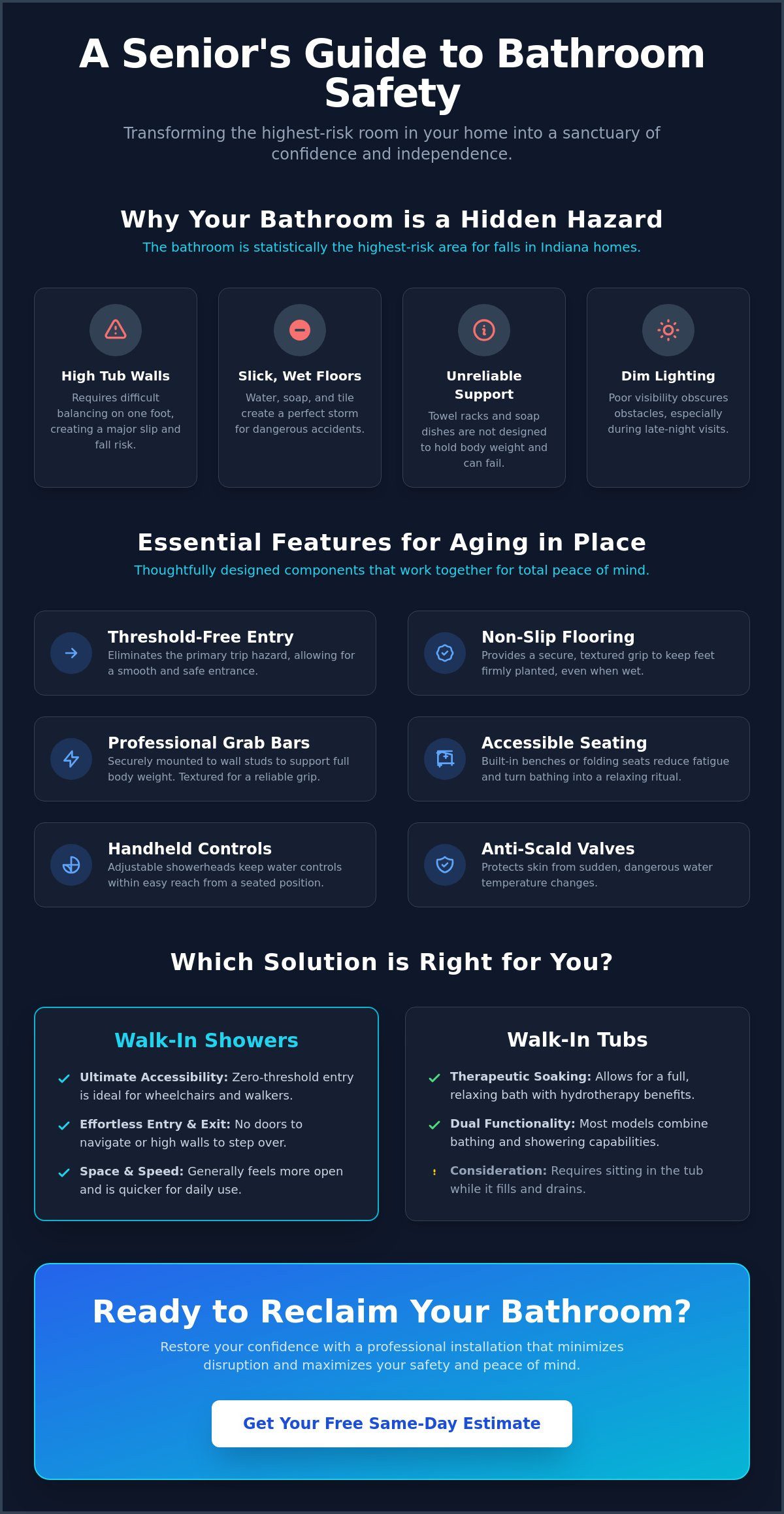 Safe Bathing Solutions for Seniors: A 2026 Guide to Indiana Home Safety