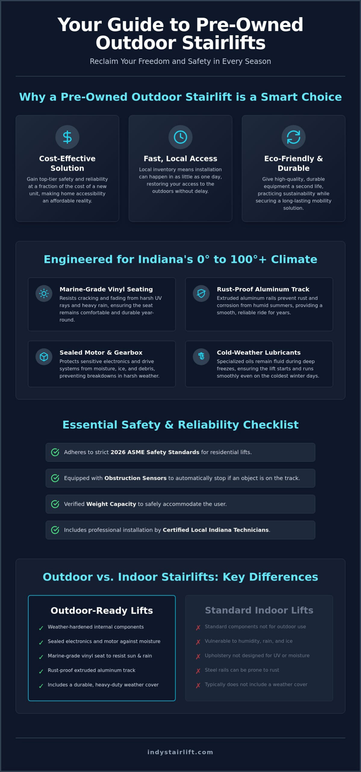 Used Outdoor Stairlifts in Indiana: A 2026 Guide to Safety & Savings